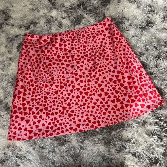 NEW Pincess Polly Zacari Love Hearts Mini Skirt Pink Size 12 - Picture 7 of 8